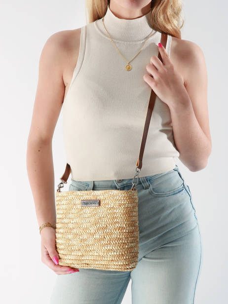 Sac Bandoulière Milos Paille Les tropeziennes Beige milos TZ04 vue secondaire 1