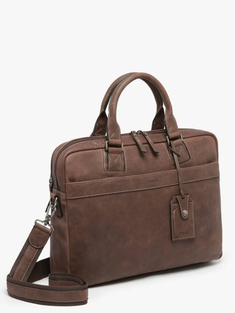 Porte-documents Spider 2 Compartiments + Pc 15'' Cuir Etrier Marron spider ESPI8022 vue secondaire 2