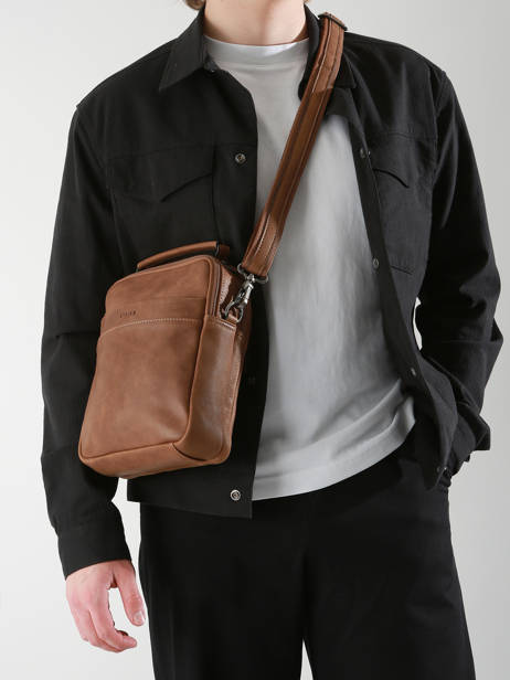 Sac Bandoulière Spider Cuir Etrier Marron spider ESPI732M vue secondaire 1