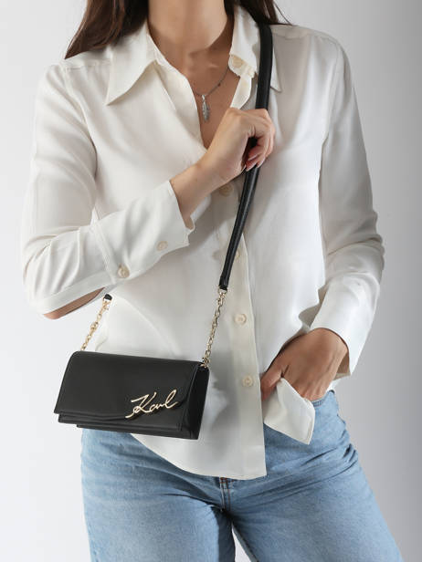 Sac Bandoulière K Signature Cuir Karl lagerfeld Noir k signature A3W32021 vue secondaire 1