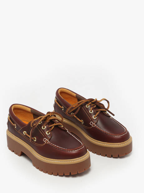 Chaussure Bateau Compensée Stone Street En Cuir Timberland Marron women 2QDMD571 vue secondaire 1