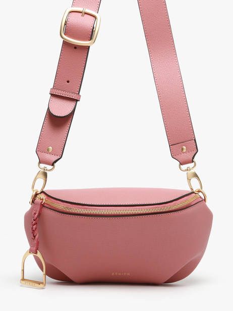 Sac Banane Torsade Cuir Etrier Rose torsade ETOS022M vue secondaire 2
