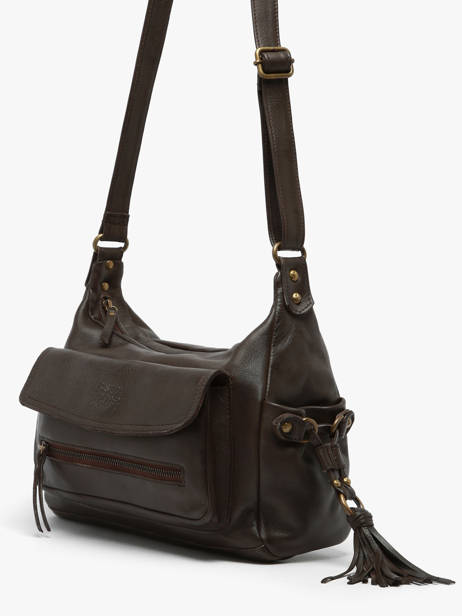 Sac Bandoulière Cow Cuir Basilic pepper Marron cow BCOW86 vue secondaire 2