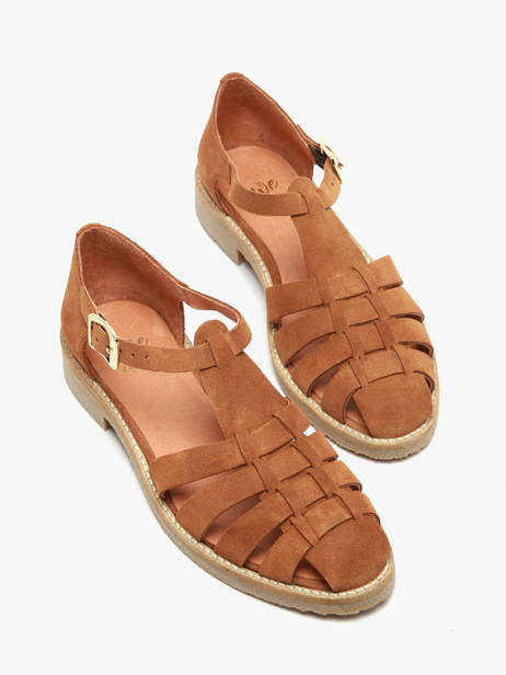 Sandales En Cuir We do Marron women 45255A13 vue secondaire 1